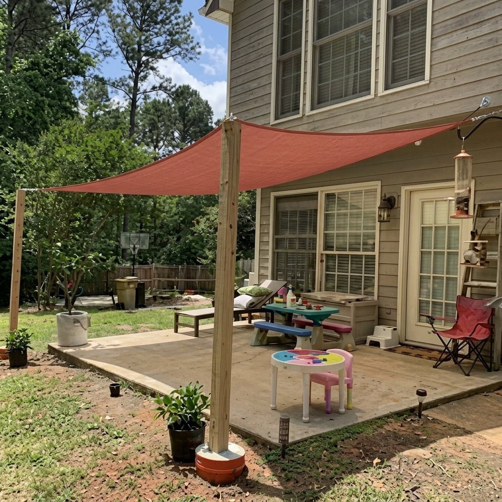 Rectangular Shade Sail with UV Protection for Patio and Garden - Shade Sails - Red - Seravelle Home