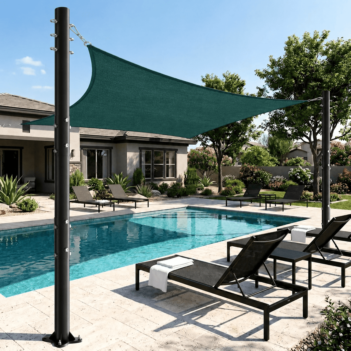 Rectangular Shade Sail with UV Protection for Patio and Garden - Shade Sails - Green - Seravelle Home