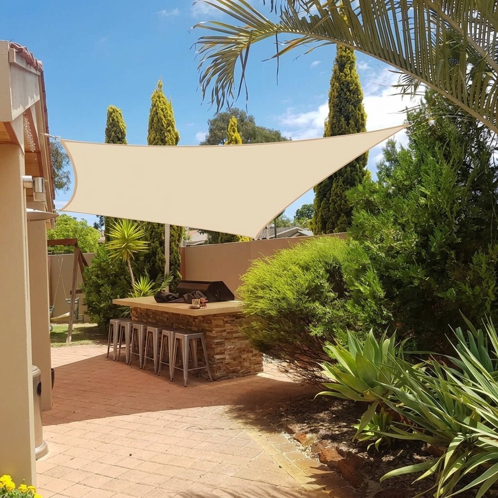 Rectangular Shade Sail with UV Protection for Patio and Garden - Shade Sails - Beige - Seravelle Home