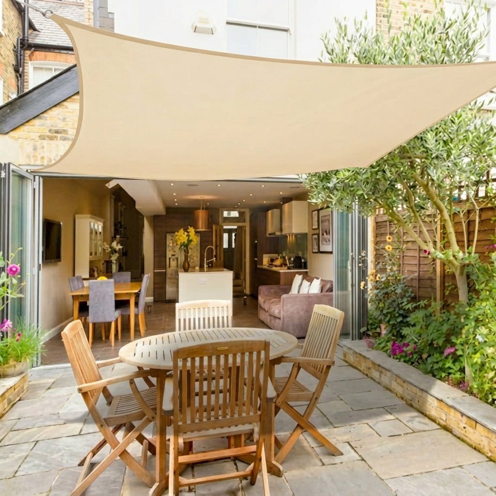 Rectangular Shade Sail with UV Protection for Patio and Garden - Shade Sails - Beige - Seravelle Home