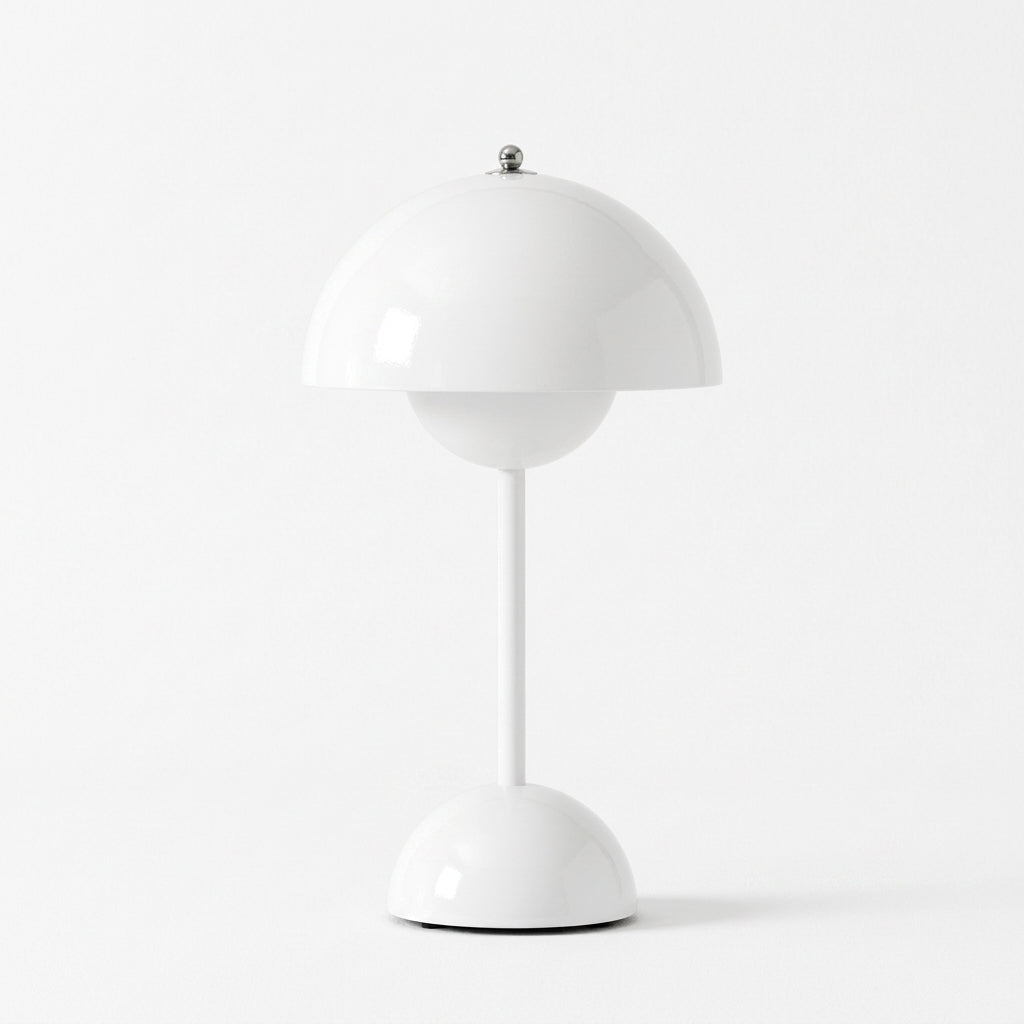 Retro Table Lamp with Mushroom-shaped Shade - Table Lamp - White - Seravelle Home