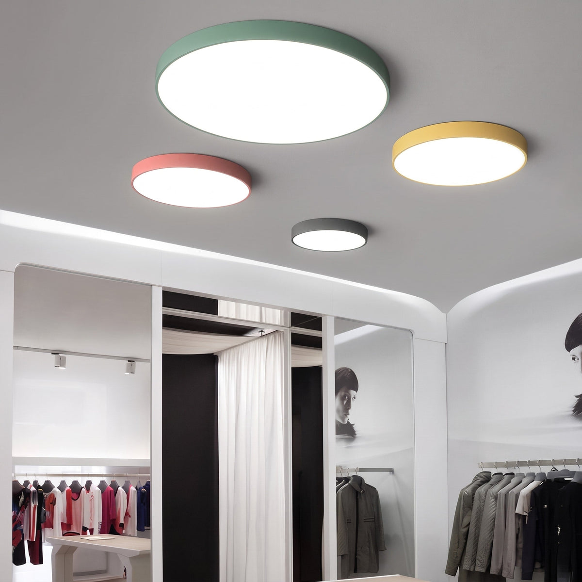 Round LED Ceiling Light Modern Flush Mount Design - Ceiling Light Fixtures - Pink - Seravelle Home