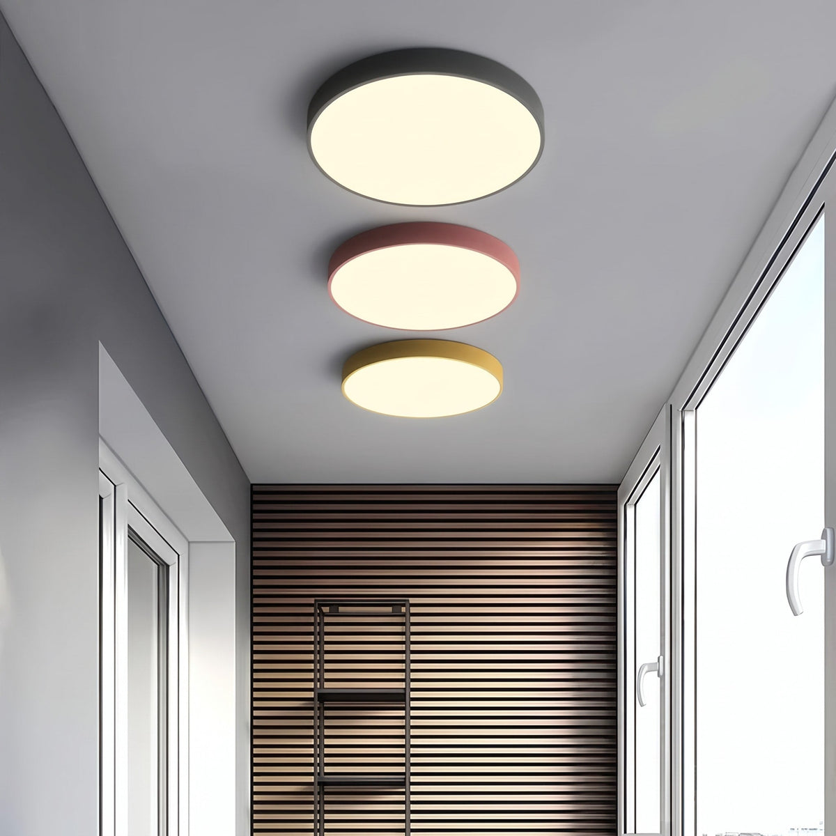 Round LED Ceiling Light Modern Flush Mount Design - Ceiling Light Fixtures - Pink - Seravelle Home