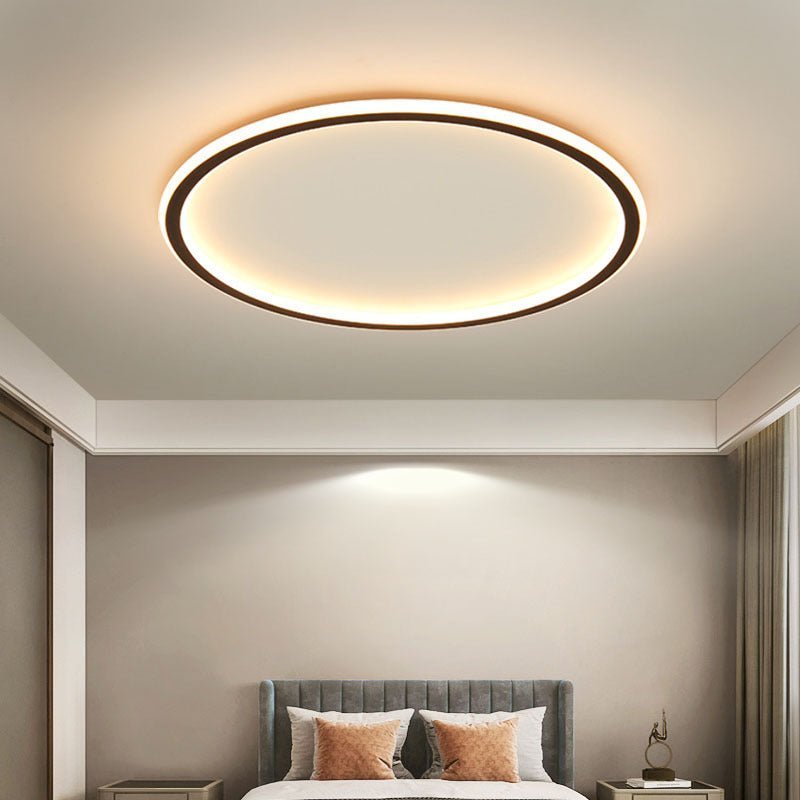 Scandinavian Round LED Ceiling Light Modern Design - Ceiling Light - Black - Seravelle Home
