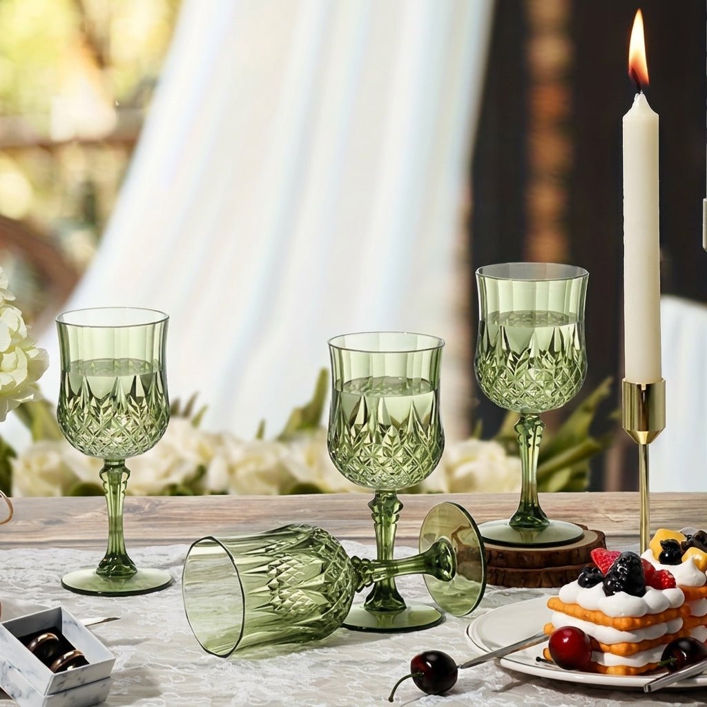 Set of 3 Champagne Flute with Diamond Cut Design - Champagne Flutes - Seravelle Home