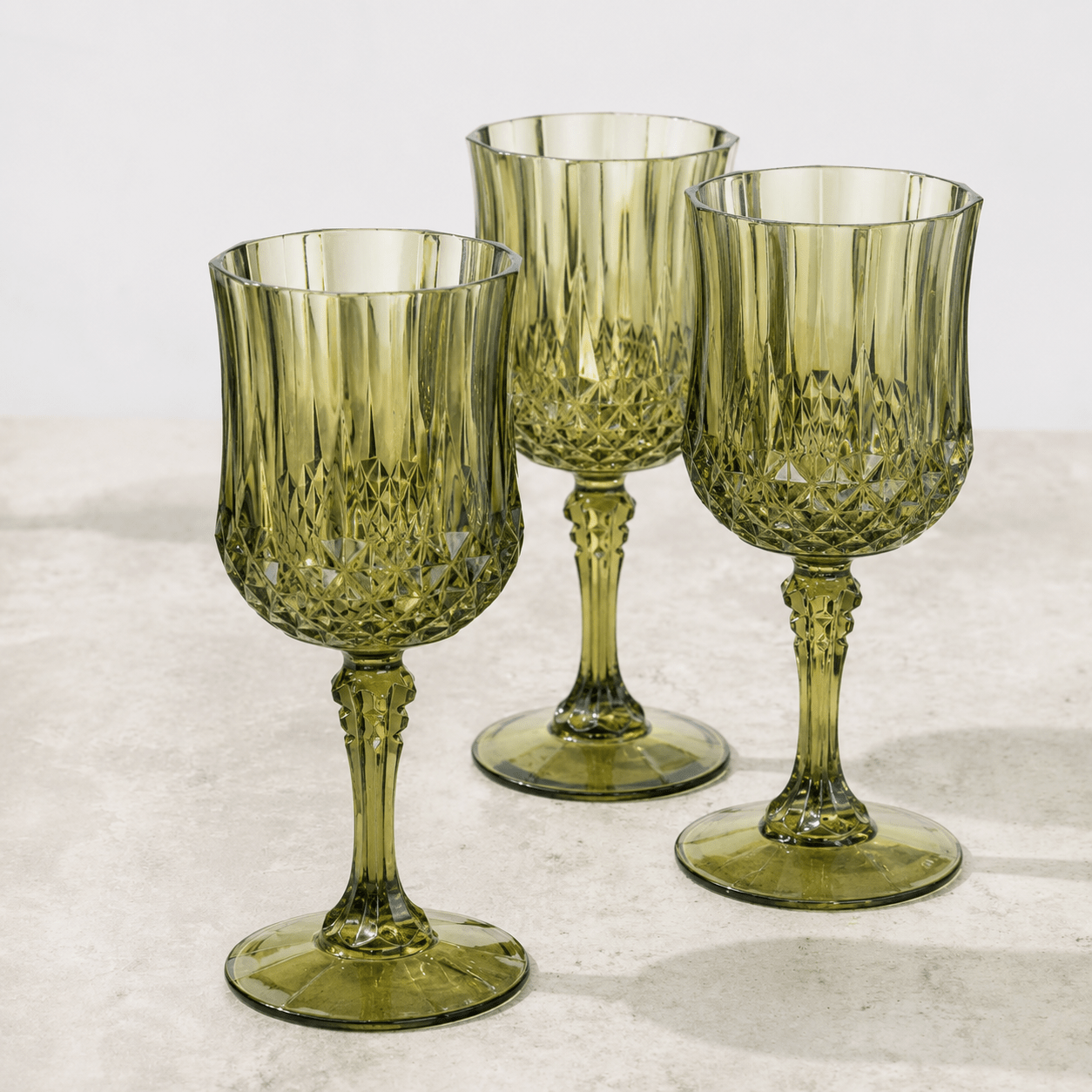 Set of 3 Champagne Flute with Diamond Cut Design - Champagne Flutes - Seravelle Home