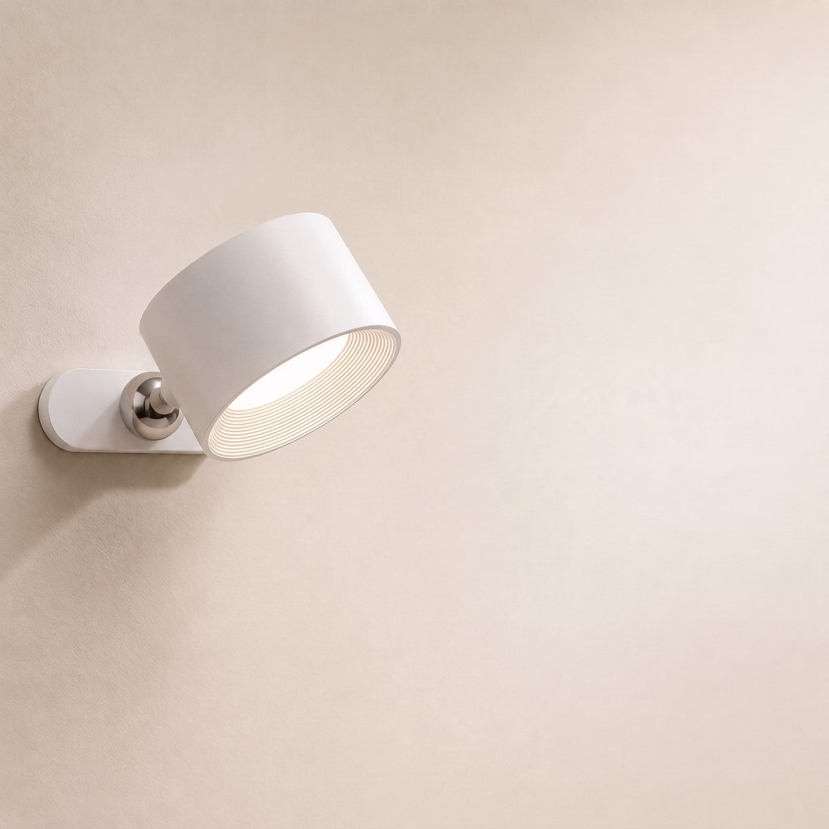 Stick-On Wall Light with Magnetic 360 Degree Rotation - Wall Light Fixtures - White - Seravelle Home
