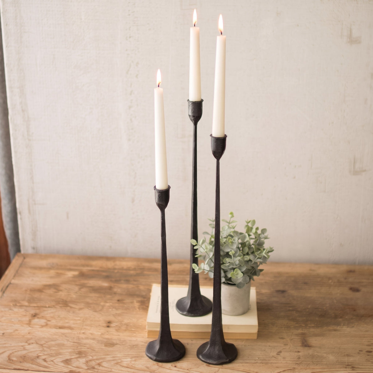 Tall Tapered Candlestick Holder Set of Three - Candle Holder - Seravelle Home