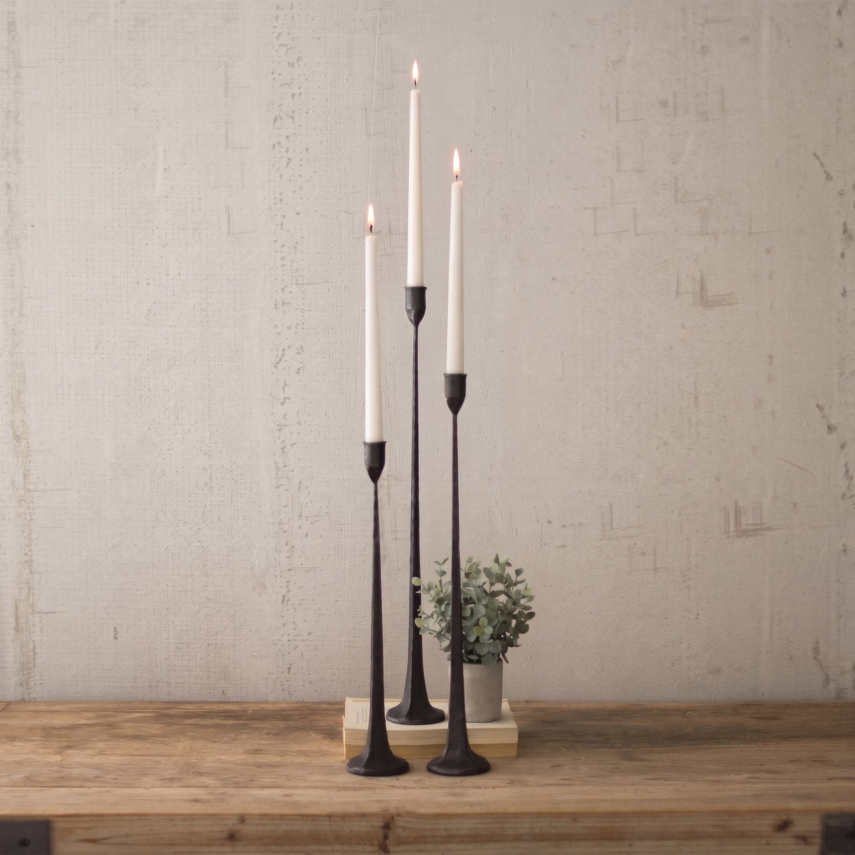 Tall Tapered Candlestick Holder Set of Three - Candle Holder - Seravelle Home
