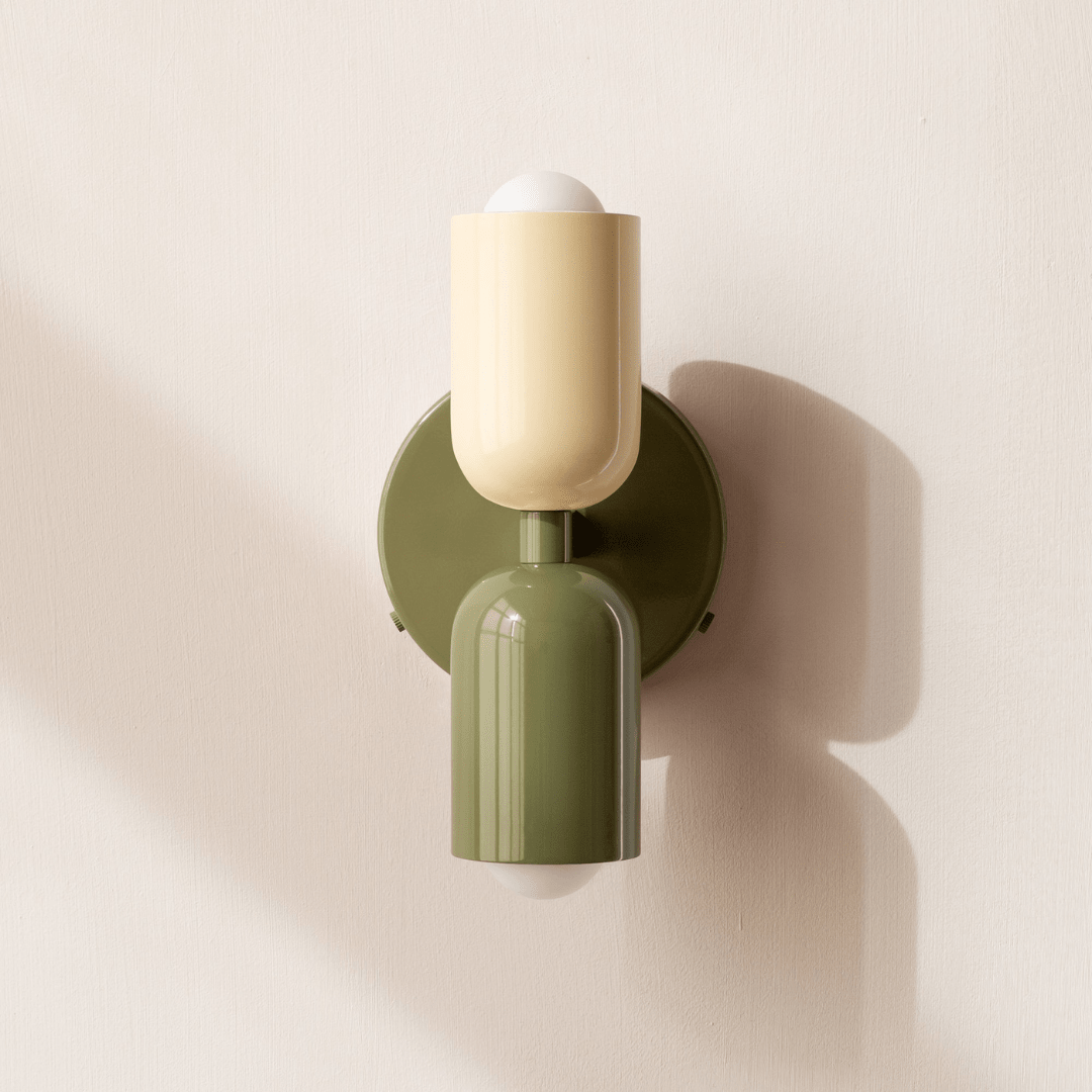 Two-Light Cylinder Wall Sconce for Modern Interiors - Wall Light Fixtures - Red-Peach - Seravelle Home