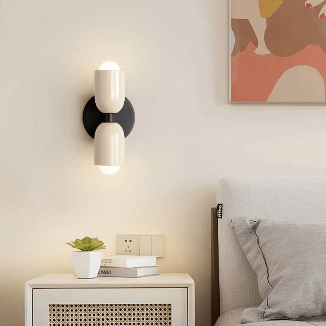 Two-Light Cylinder Wall Sconce for Modern Interiors - Wall Light Fixtures - Red - Seravelle Home
