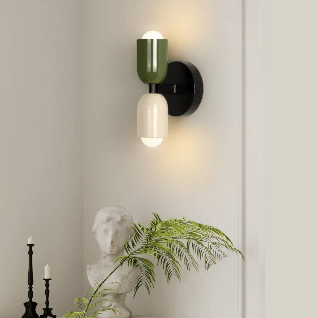Two-Light Cylinder Wall Sconce for Modern Interiors - Wall Light Fixtures - Peach - Seravelle Home