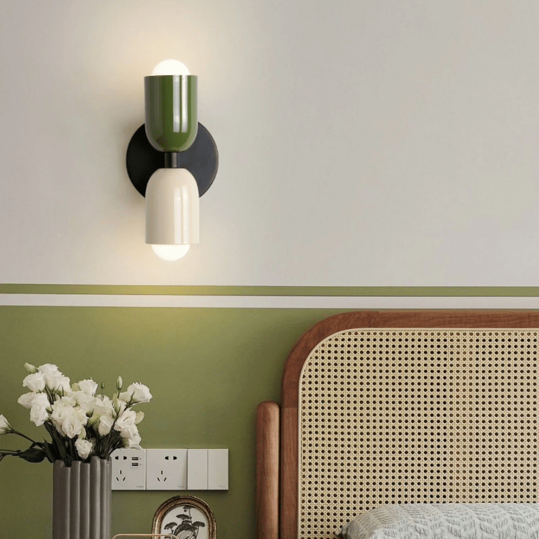 Two-Light Cylinder Wall Sconce for Modern Interiors - Wall Light Fixtures - Peach - Seravelle Home