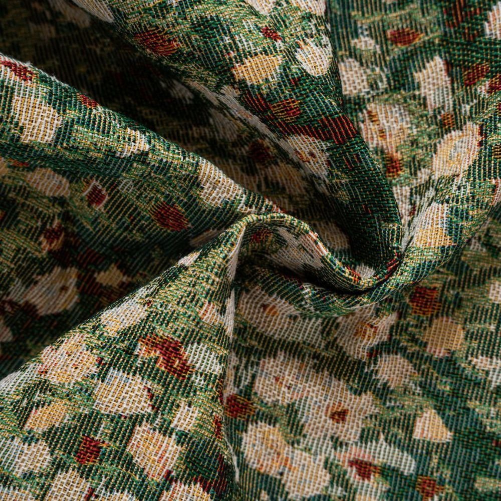 Vintage - Style Floral Curtain for a Classic Room Atmosphere - Curtain - Blossom Green - Seravelle Home