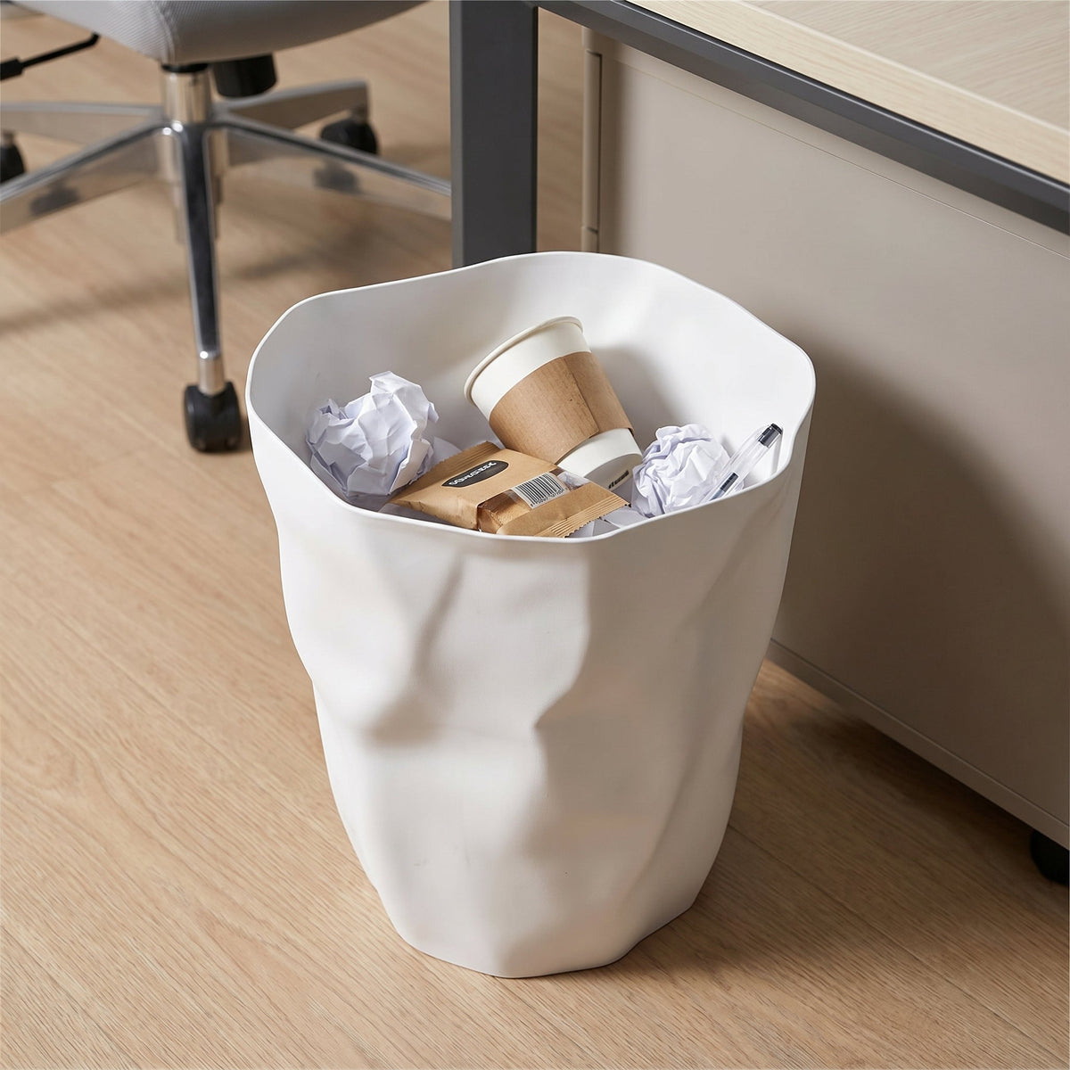 Virelle – Artistic Wastebasket - Wastebaskets - White - Seravelle Home