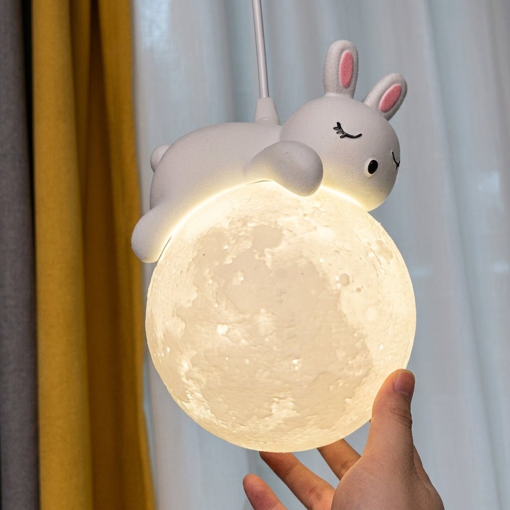 Warm Glow Cute Sleep Bear Moon Pendant Light - Pendant Light - Little Bear - Seravelle Home