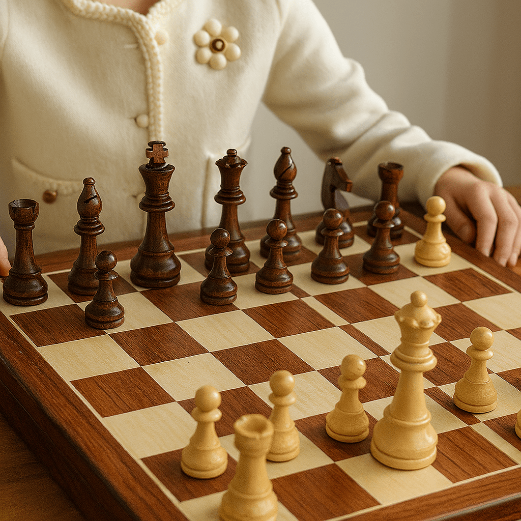 Wooden Chess Set Handmade with Storage Box - Chessboard - Seravelle Home