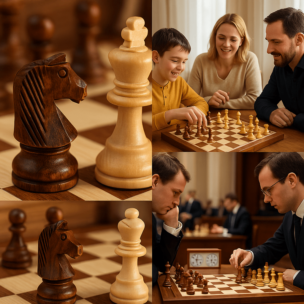 Wooden Chess Set Handmade with Storage Box - Chessboard - Seravelle Home