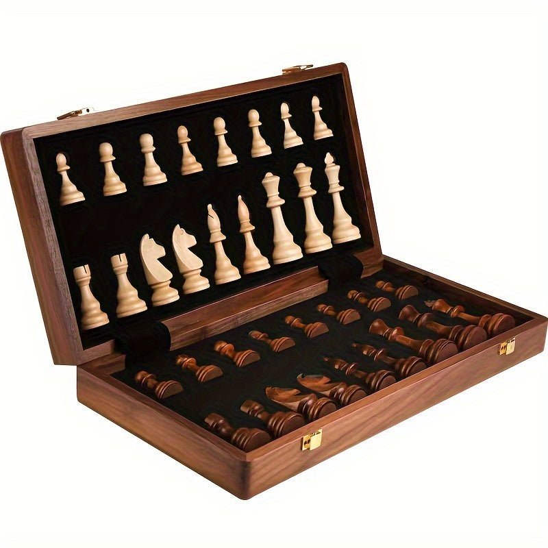 Wooden Chess Set Handmade with Storage Box - Chessboard - Seravelle Home