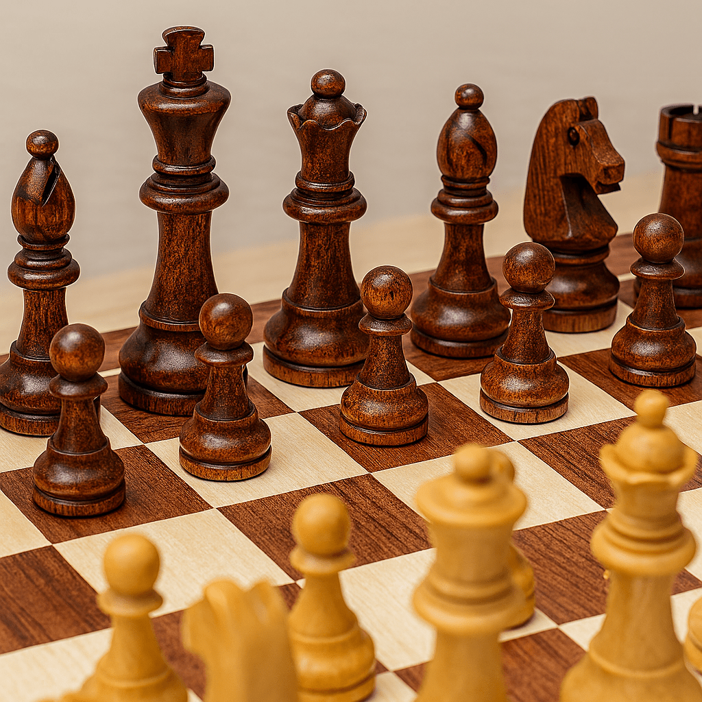 Wooden Chess Set Handmade with Storage Box - Chessboard - Seravelle Home