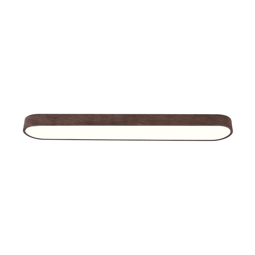Wooden Linear LED Ceiling Light Flush Mount - Ceiling Light Fixtures - Dark Brown - Seravelle Home