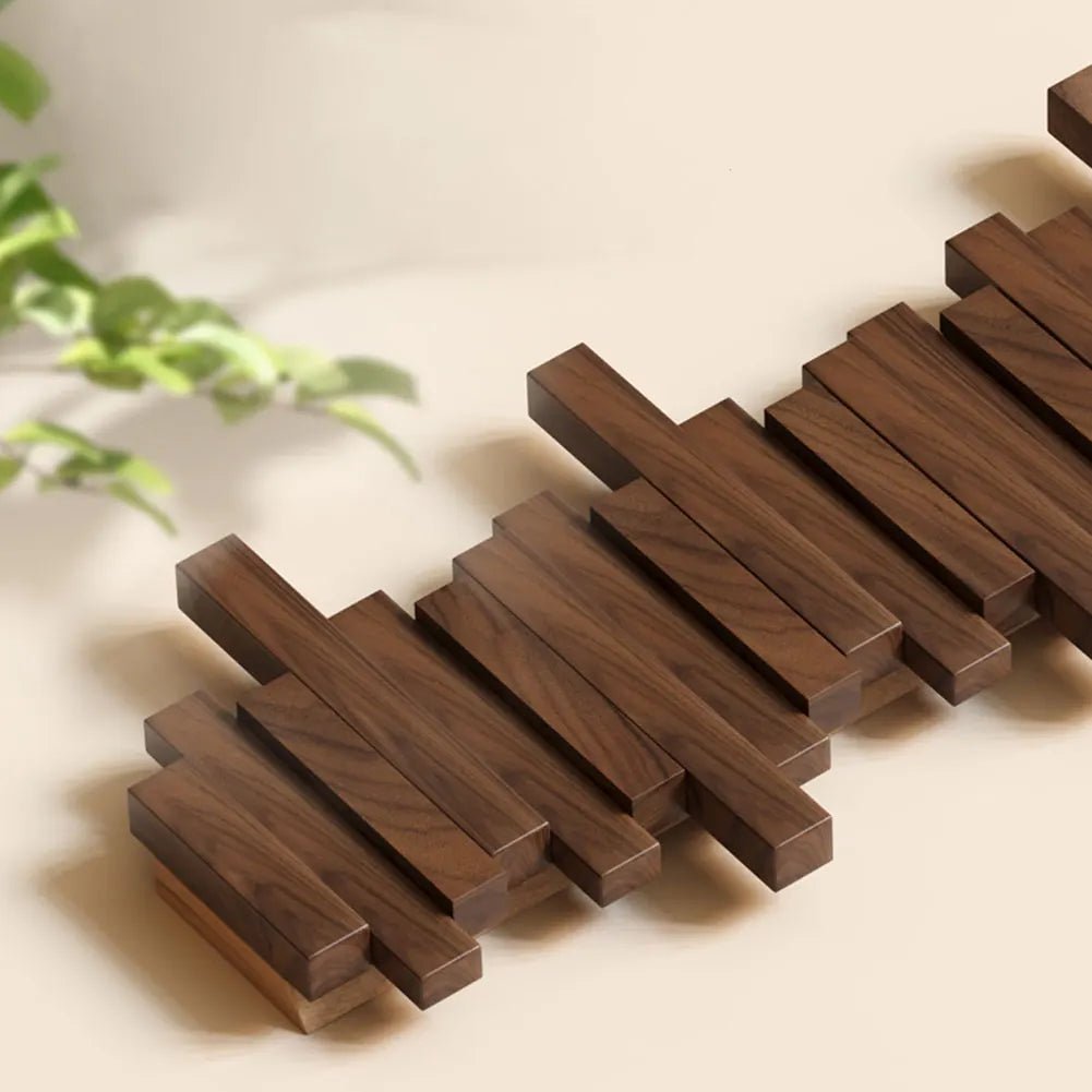 Wooden Wall Mounted Coat Rack with Folding Hooks