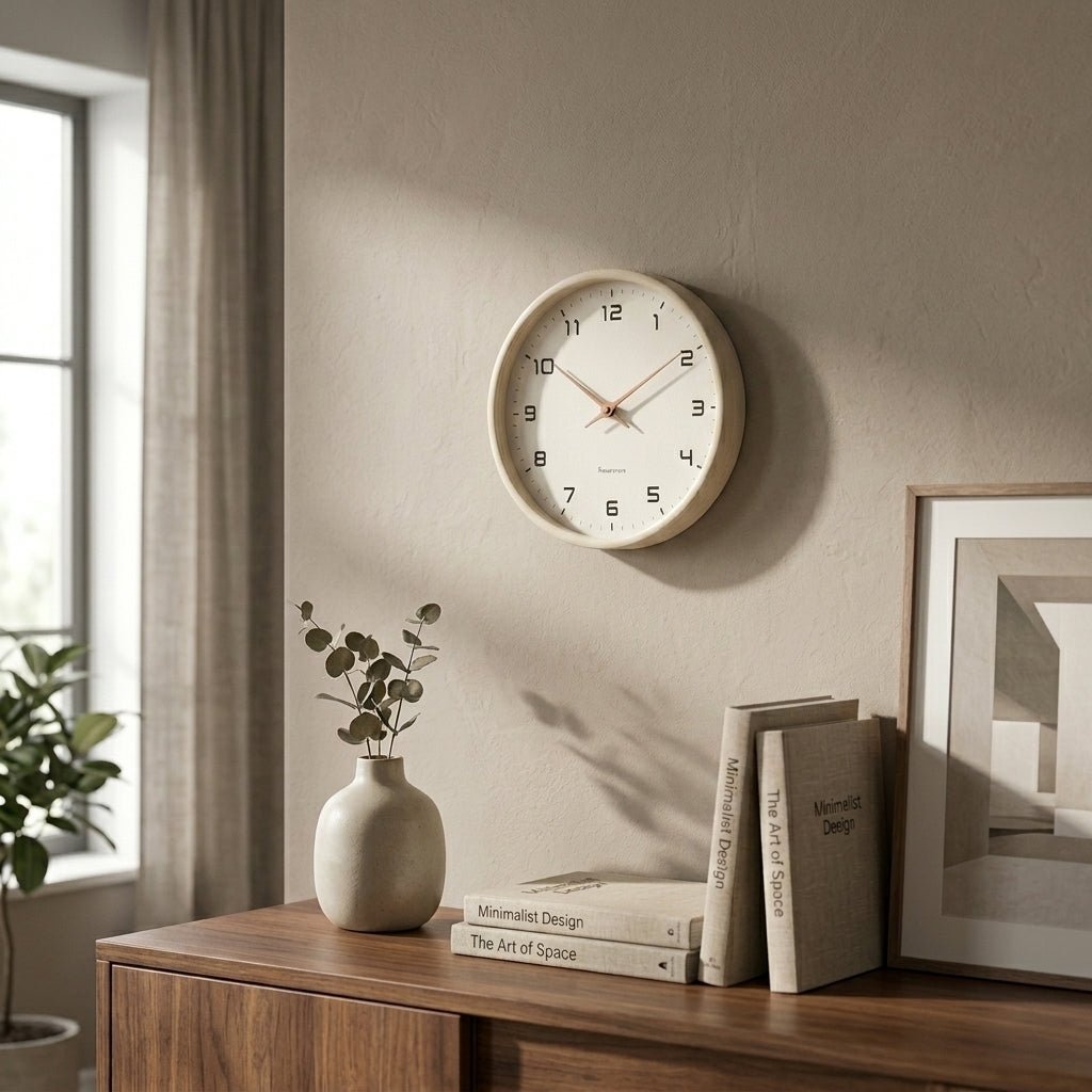 Wooly – Wall Clock in Nordic Design - Wall Clocks - Cream - Seravelle Home