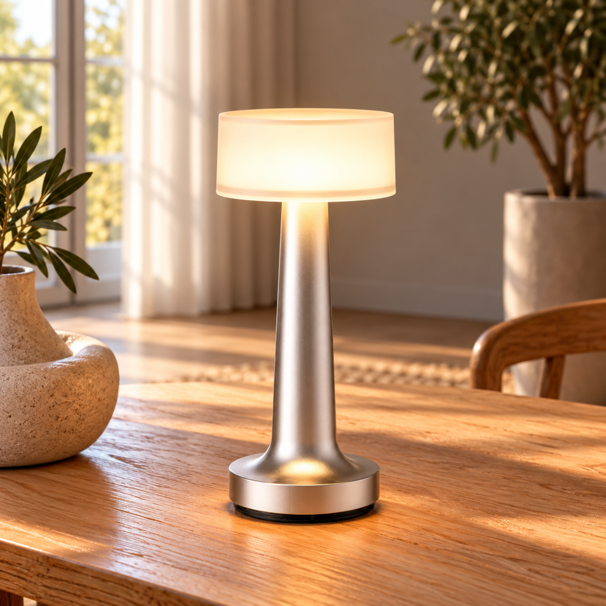 Cordless Rechargeable LED Table Lamp with Touch Control