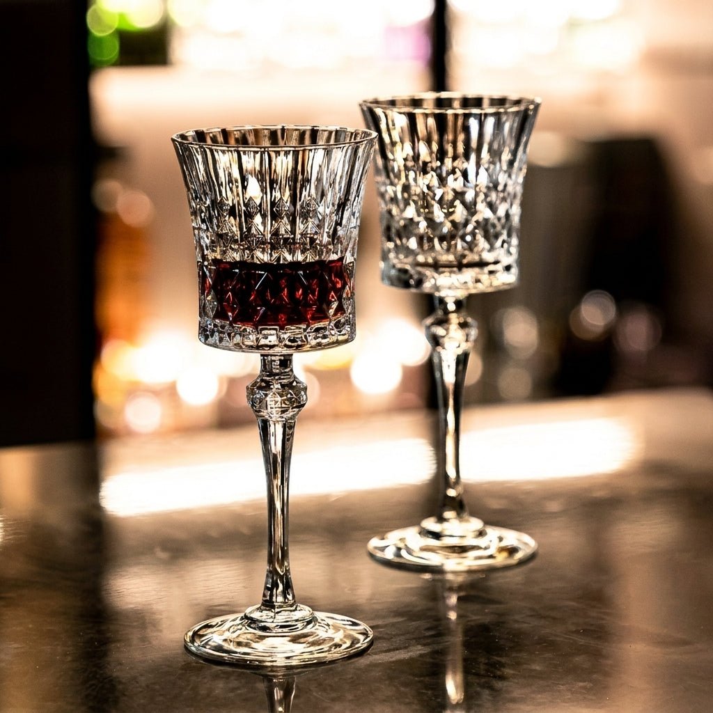 2pcs Champagne Flute with Diamond Cut Design - Champagne Flutes - Seravelle Home
