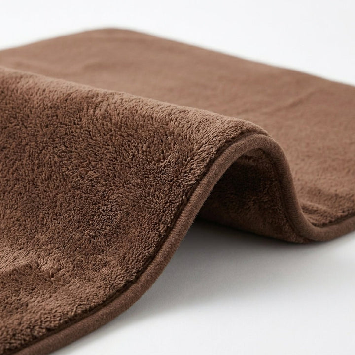 3 - Piece Bath Mat Set Made of Soft Coral Fleece - Bath Mat - Brown - Seravelle Home