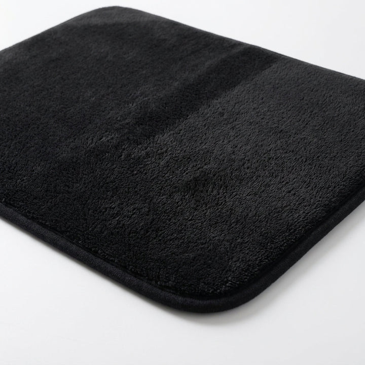 3 - Piece Bath Mat Set Made of Soft Coral Fleece - Bath Mat - Black - Seravelle Home
