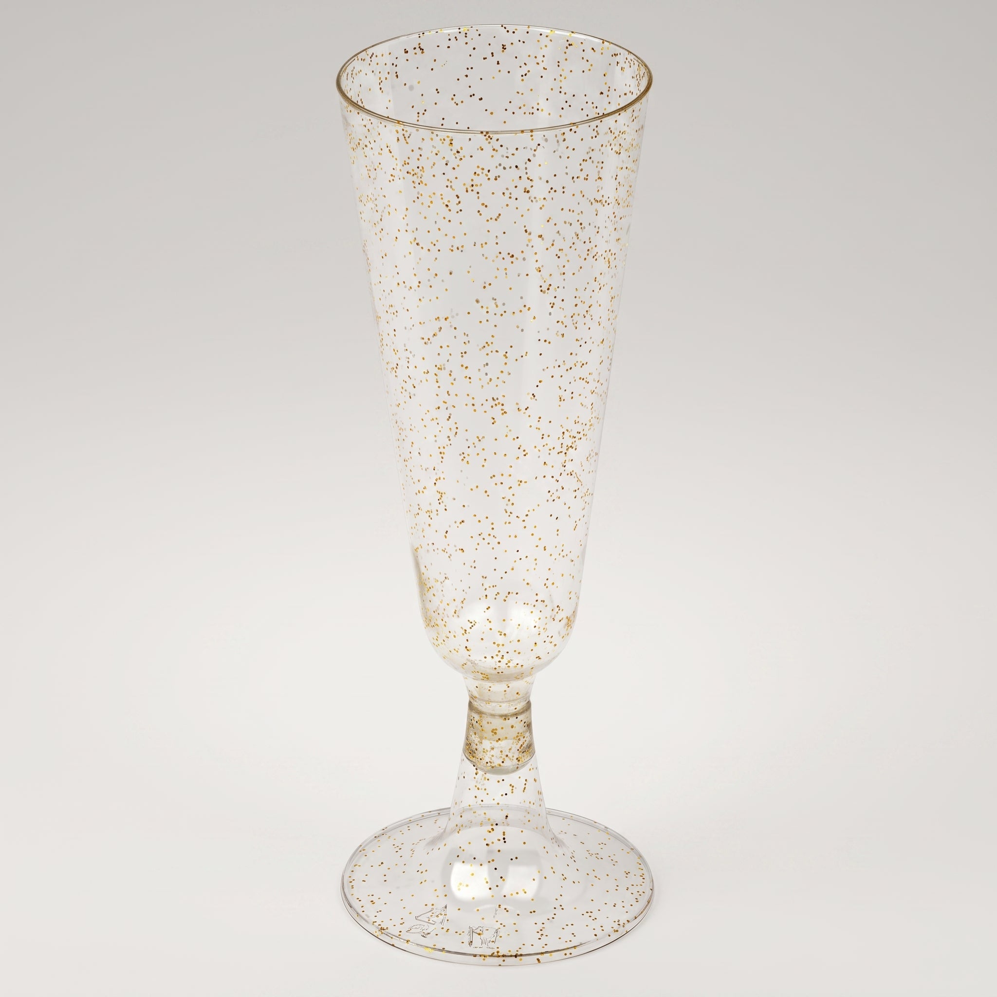 3pcs Champagne Flute with Gold Glitter Effect - Champagne Flutes - Seravelle Home