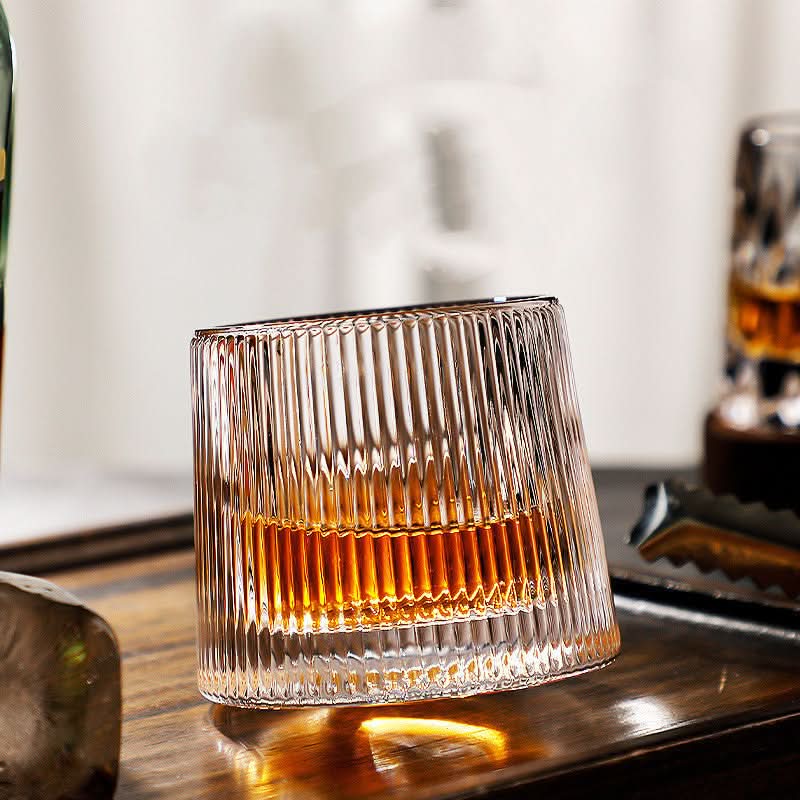 Whiskey Glasses with Rotating Base for Aromatic Enjoyment