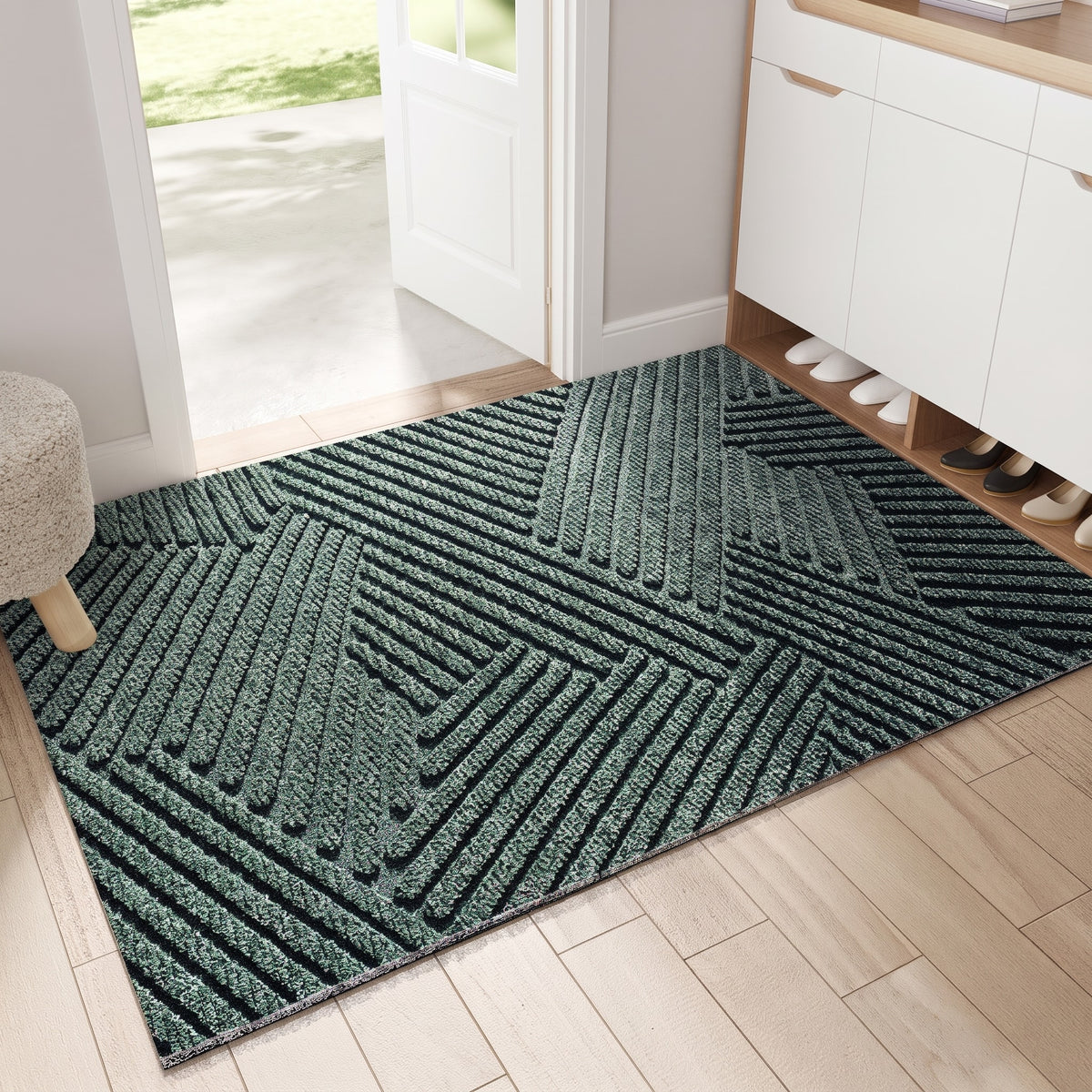 Curved Line Pattern Non-Slip Entrance Doormat