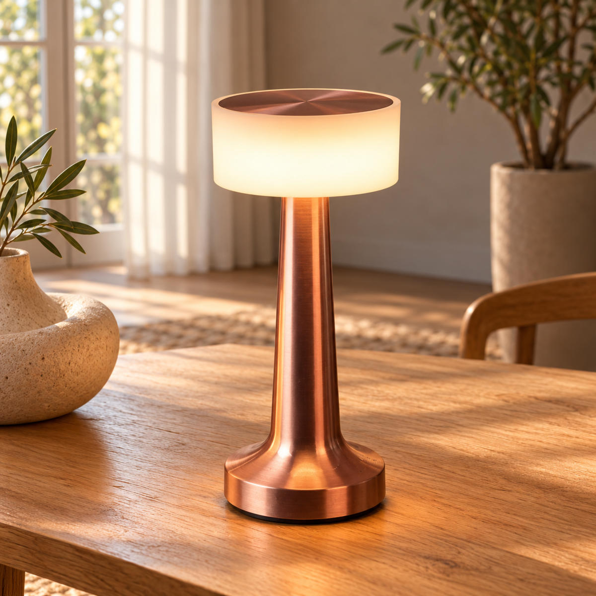 Cordless Rechargeable LED Table Lamp with Touch Control