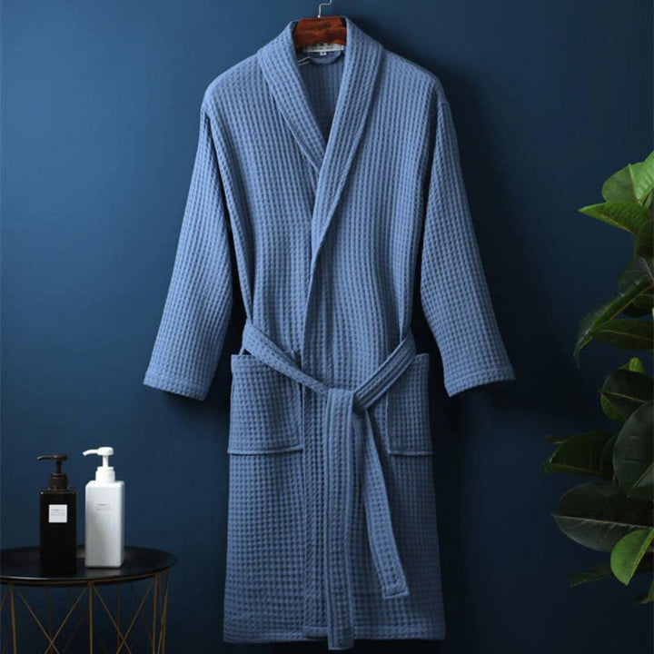 Waffle Bathrobe with V-Neck for Relaxing Hours