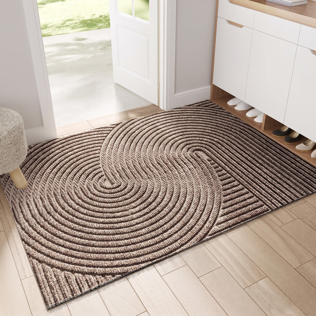 Curved Line Pattern Non-Slip Entrance Doormat