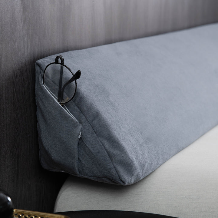 Long Wedge Pillow as Back Support for the Headboard