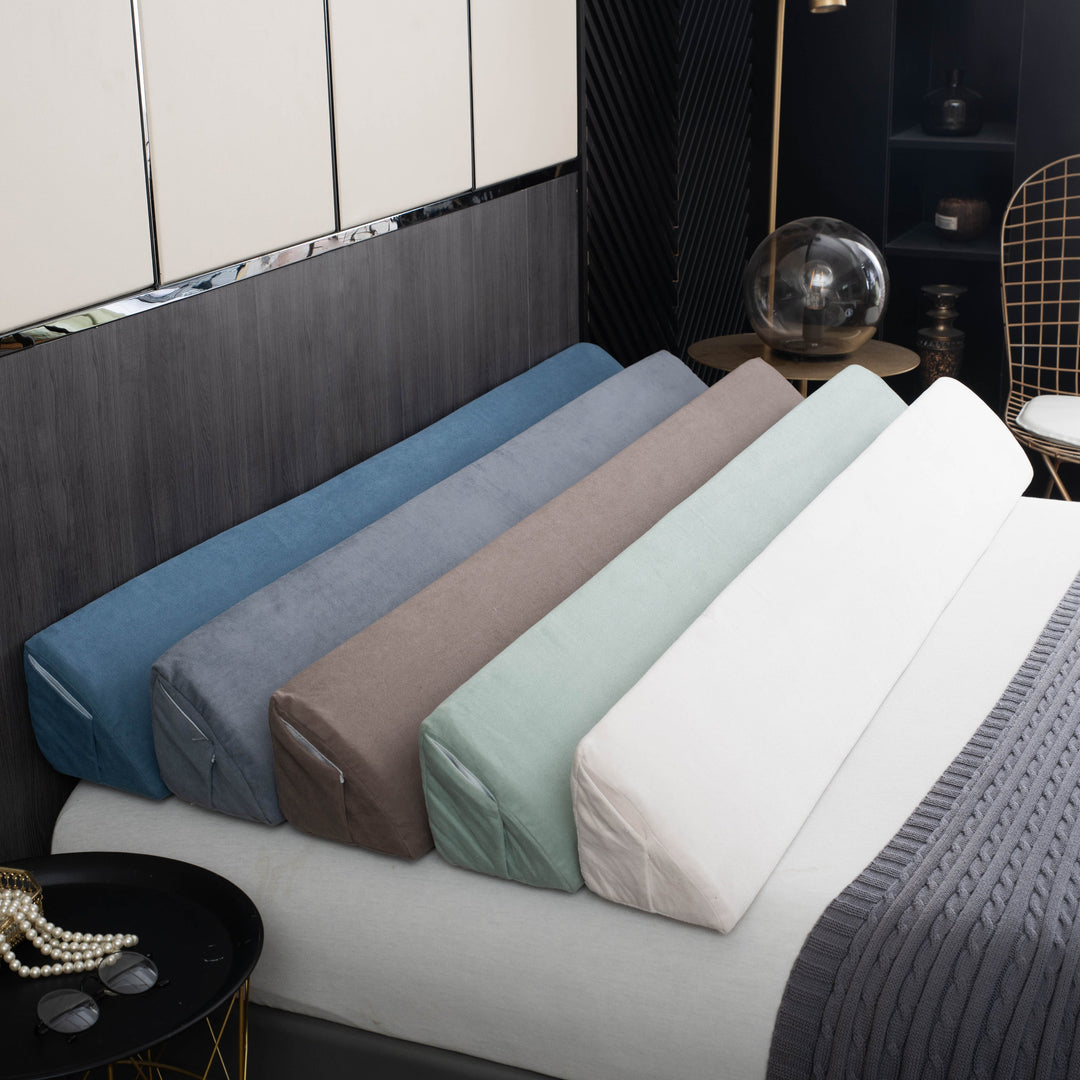 Long Wedge Pillow as Back Support for the Headboard