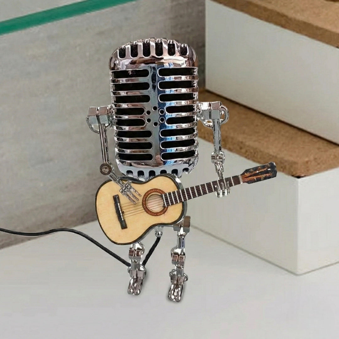 LED Table Lamp in Creative Microphone Robot Design