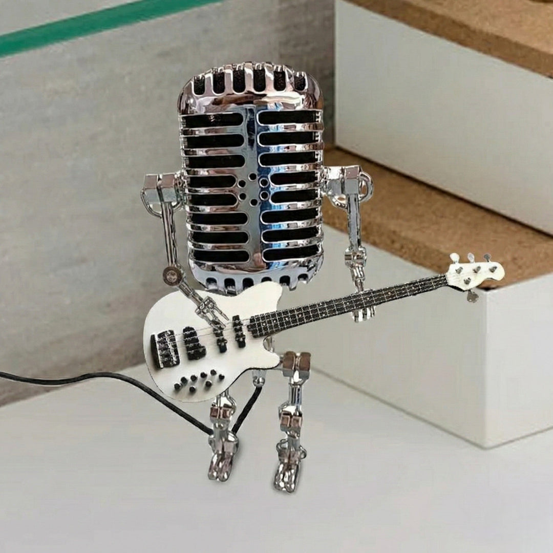 LED Table Lamp in Creative Microphone Robot Design