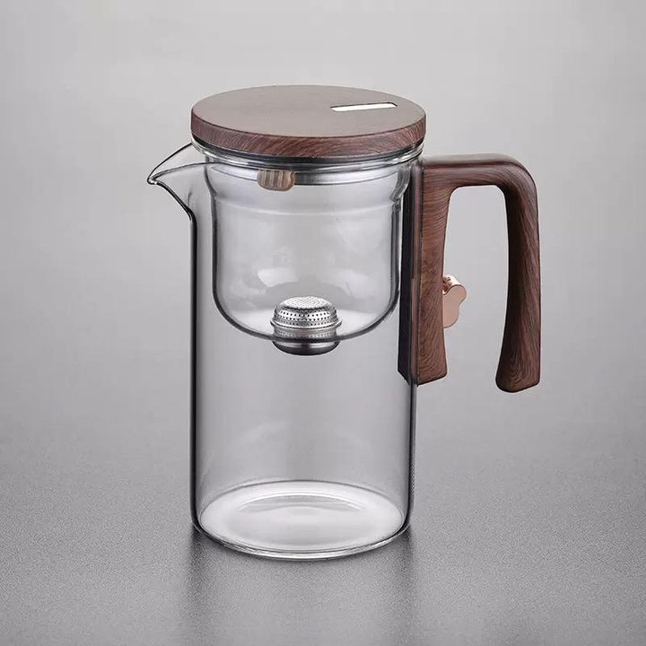 Borosilicate Teapot with Stainless Steel Infuser and Natural Wood Handle