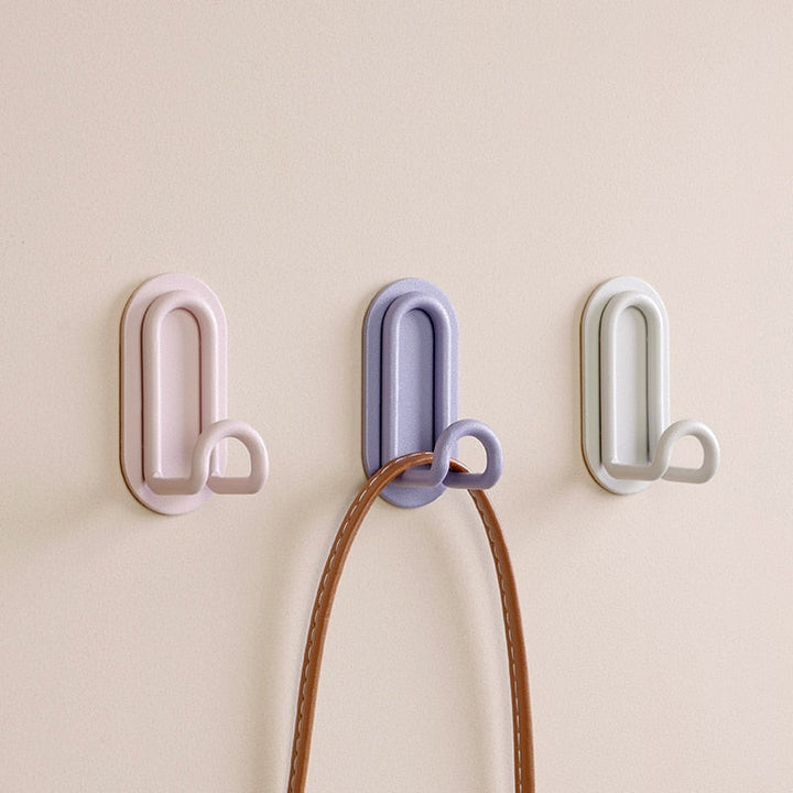 Self-Adhesive Wall Hooks Without Drilling for Kitchen and Bathroom