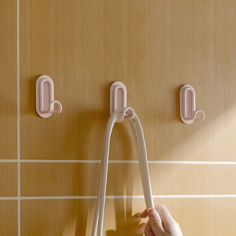 Self-Adhesive Wall Hooks Without Drilling for Kitchen and Bathroom