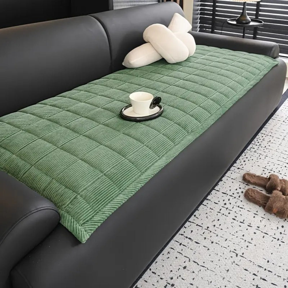 Quilted Sofa Protector Mat with Non-Slip Design