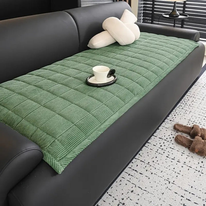 Quilted Sofa Protector Mat with Non-Slip Design