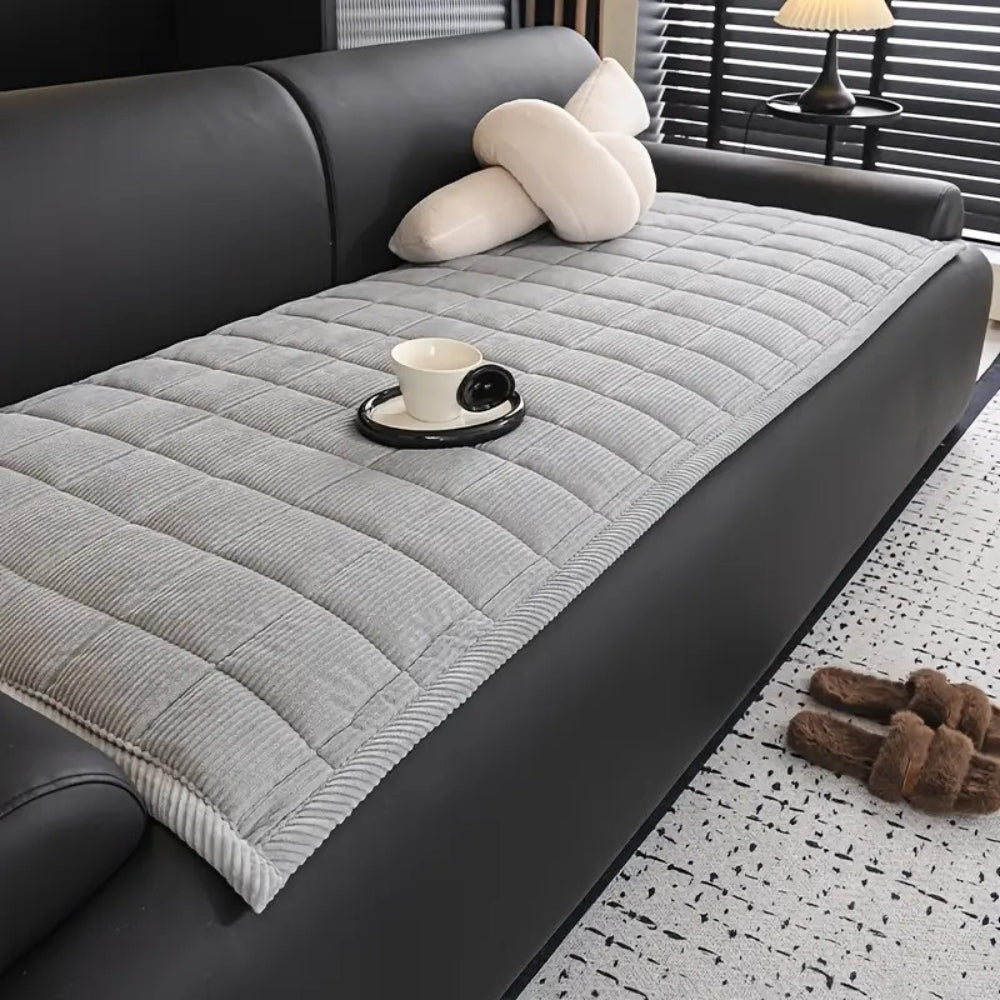 Quilted Sofa Protector Mat with Non-Slip Design