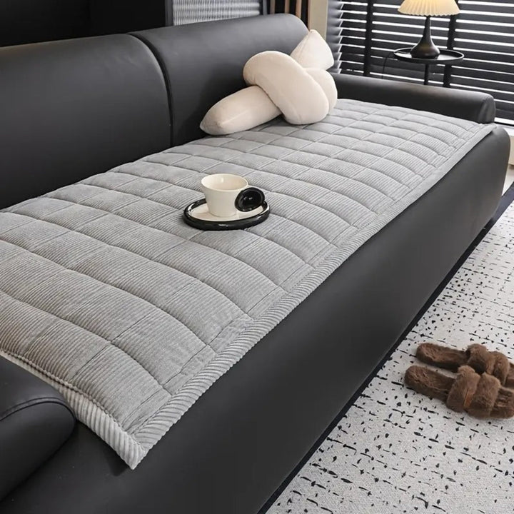 Quilted Sofa Protector Mat with Non-Slip Design