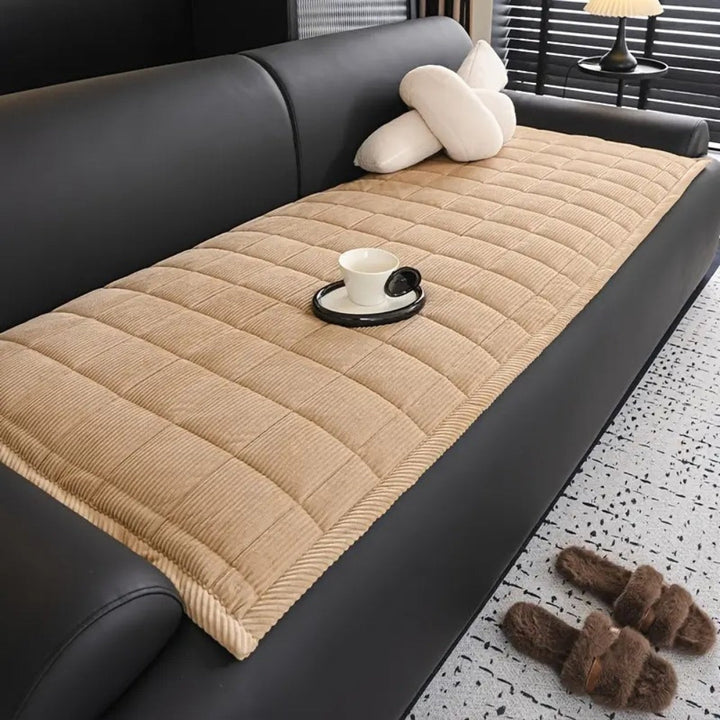 Quilted Sofa Protector Mat with Non-Slip Design