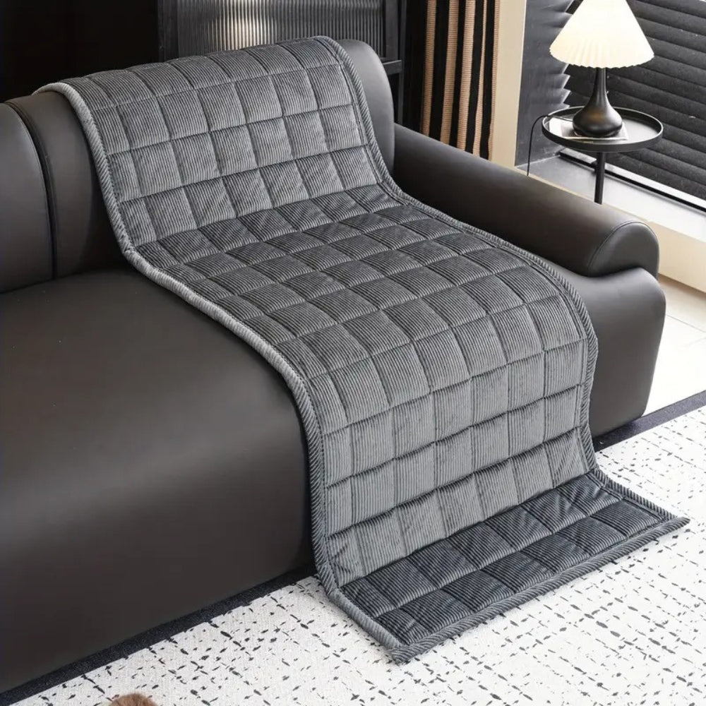 Quilted Sofa Protector Mat with Non-Slip Design